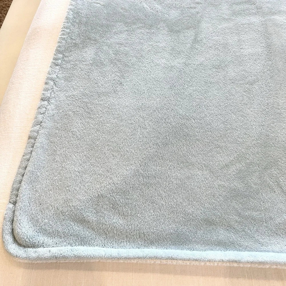 Carters Puppy Dog Face Blue Baby Blanket Sherpa 3D Sensory